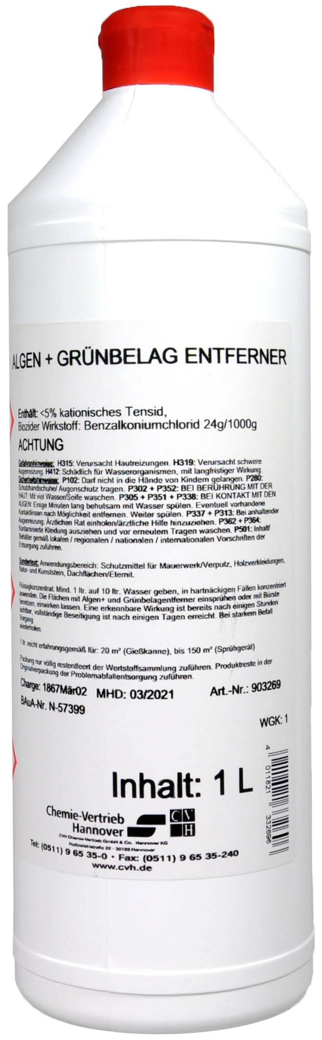 Algen + Grünbelag Entferner - 1 L 4 Algen + Grünbelag Entferner - 1 L – Bild 2