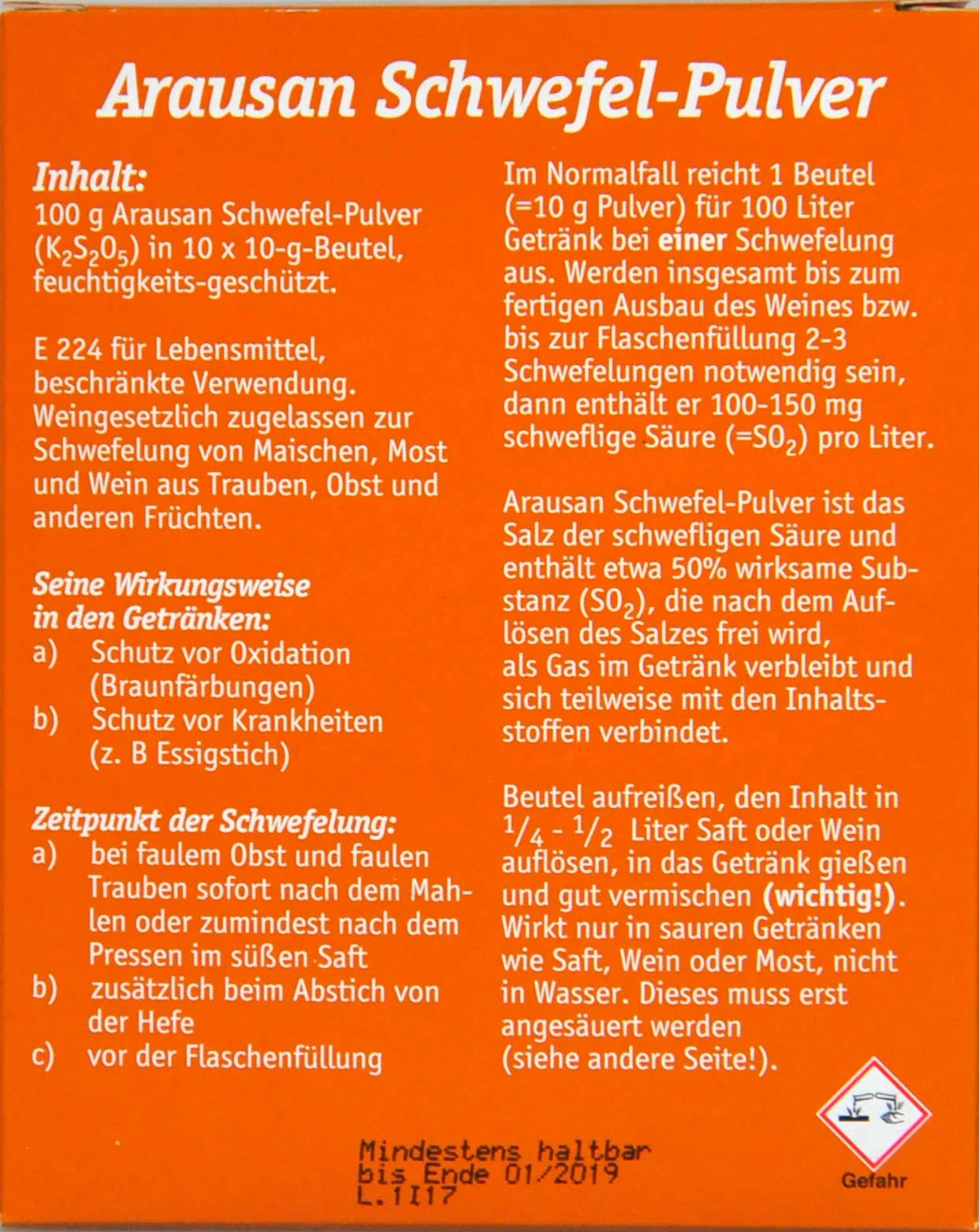 Arausan Schwefel-Pulver (10 X 10g) - 100 G 4 Arausan Schwefel-Pulver (10 X 10g) - 100 G – Bild 2