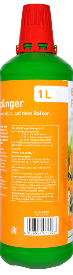 Blumendünger Ohne Guano - 1 L -SubStral Blumenduenger20ohne20Guano 35115 H02