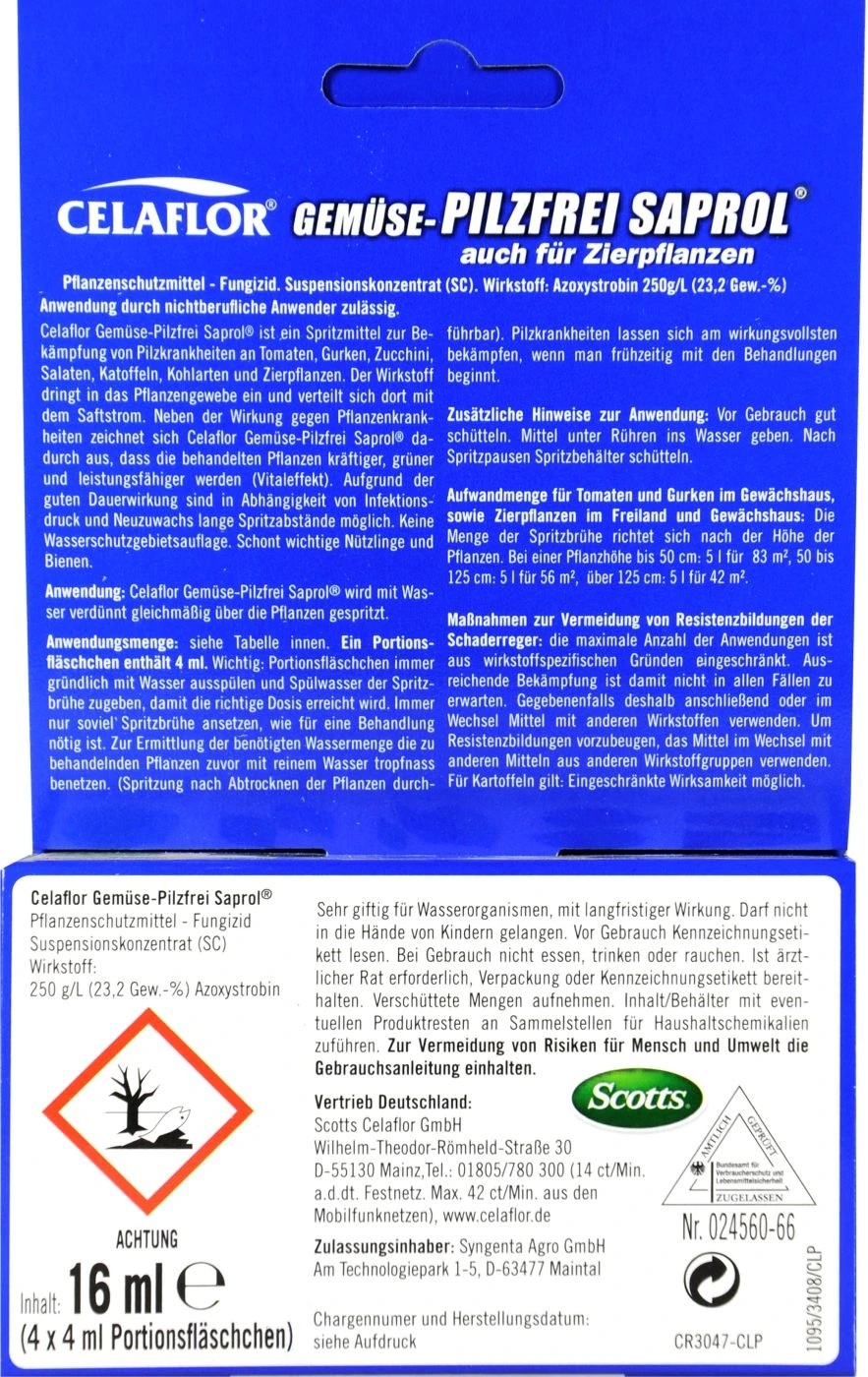 Celaflor Gemüse-Pilzfrei Saprol - 16 Ml 4 Celaflor Gemüse-Pilzfrei Saprol - 16 Ml – Bild 2