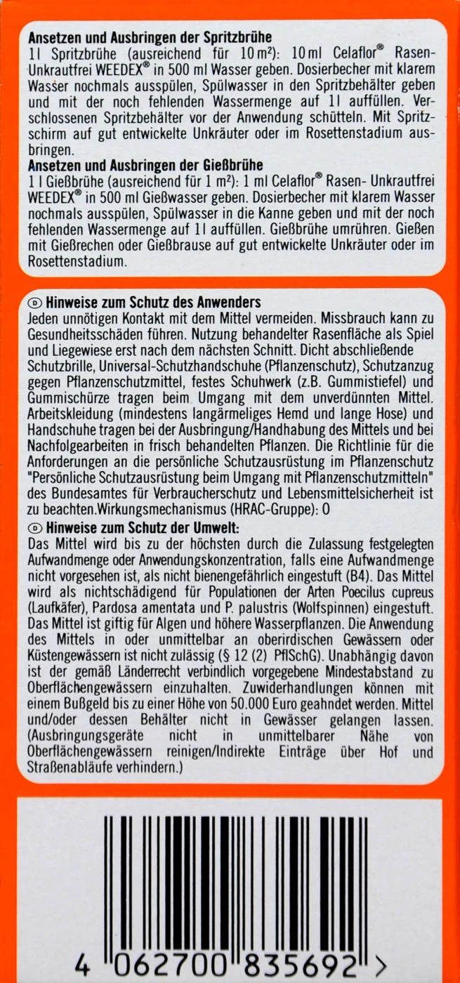 Celaflor Rasen-Unkrautfrei Weedex - 100 Ml 6 Celaflor Rasen-Unkrautfrei Weedex - 100 Ml – Bild 4