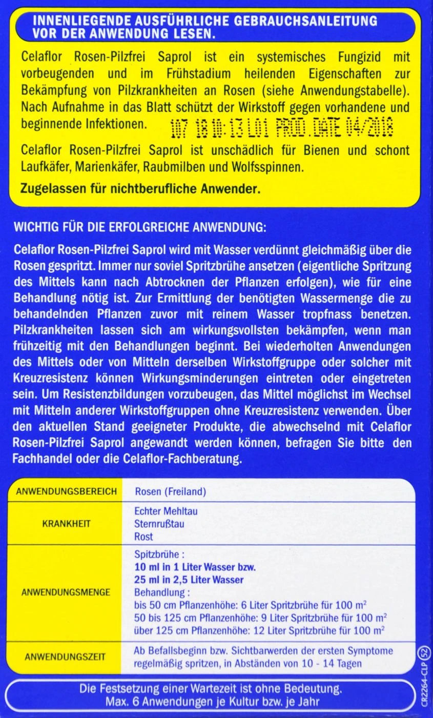 Celaflor Rosen-Pilzfrei Saprol - 100 Ml 6 Celaflor Rosen-Pilzfrei Saprol - 100 Ml – Bild 4