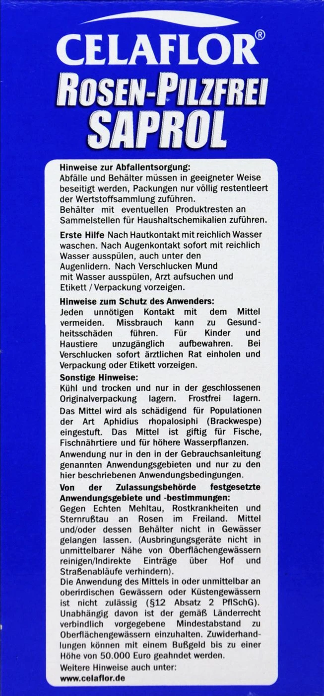 Celaflor Rosen-Pilzfrei Saprol - 100 Ml 4 Celaflor Rosen-Pilzfrei Saprol - 100 Ml – Bild 2