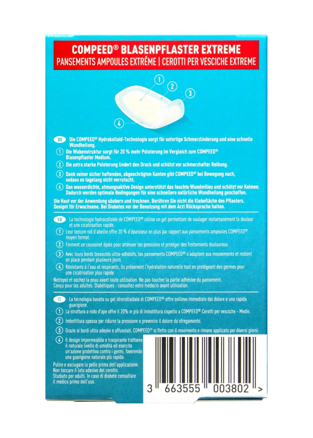 Compeed Blasenpflaster Extrem Medium - 6 Stück 4 Compeed Blasenpflaster Extrem Medium - 6 Stück – Bild 2