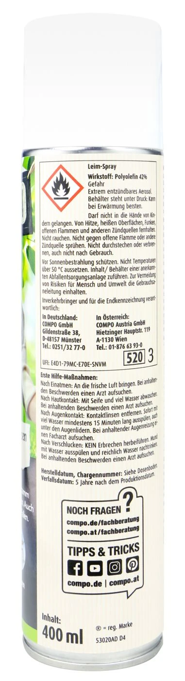 Compo Raupen Und Ameisen Leim-Spray - 400 Ml 4 Compo Raupen Und Ameisen Leim-Spray - 400 Ml – Bild 2