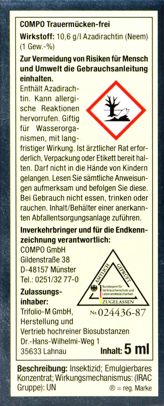 Compo Bio Trauermücken-Frei - 5 Ml 6 Compo Bio Trauermücken-Frei - 5 Ml – Bild 4