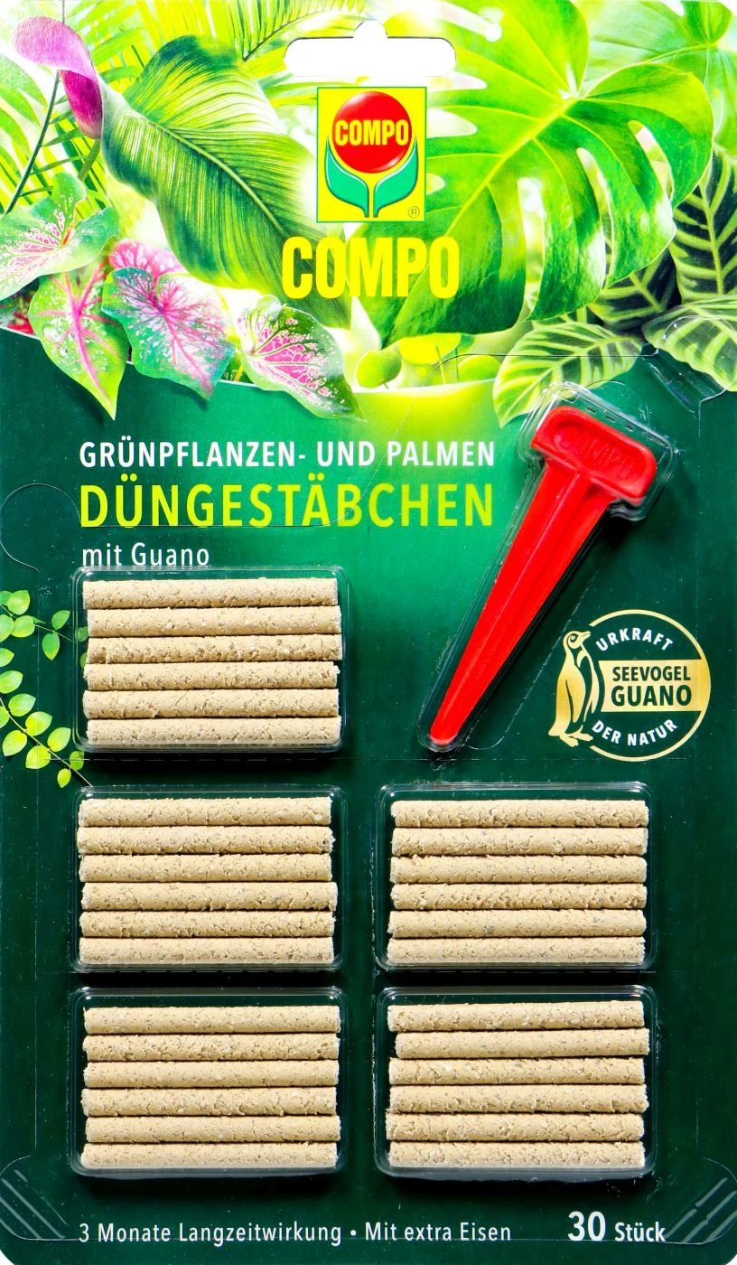 Compo Grünpflanzen- Und Palmen Düngestäbchen Mit Guano - 30 Stück 3 Compo Grünpflanzen- Und Palmen Düngestäbchen Mit Guano - 30 Stück