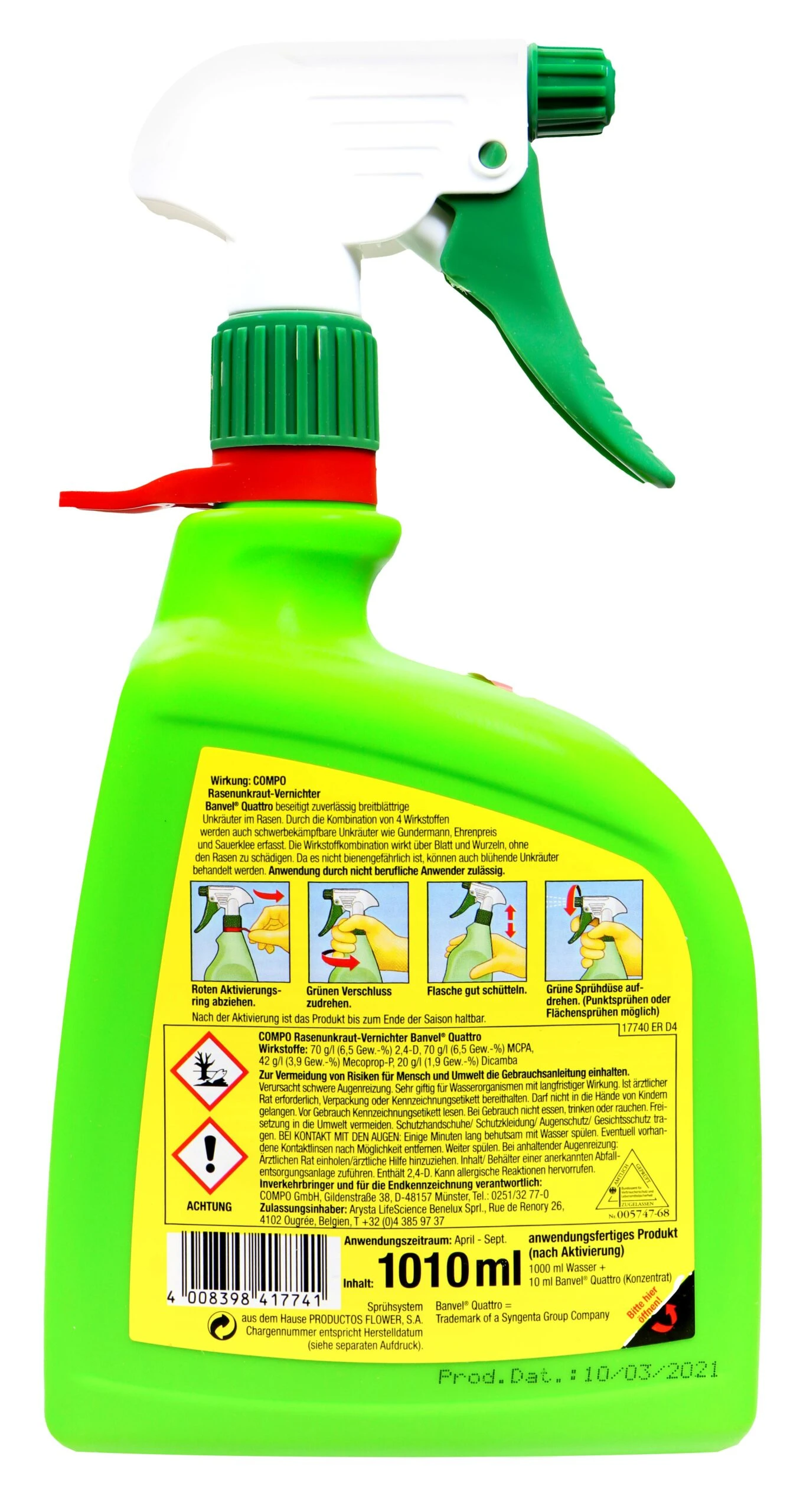 Compo Rasenunkraut-Vernichter Banvel Quattro - 1 L 4 Compo Rasenunkraut-Vernichter Banvel Quattro - 1 L – Bild 2