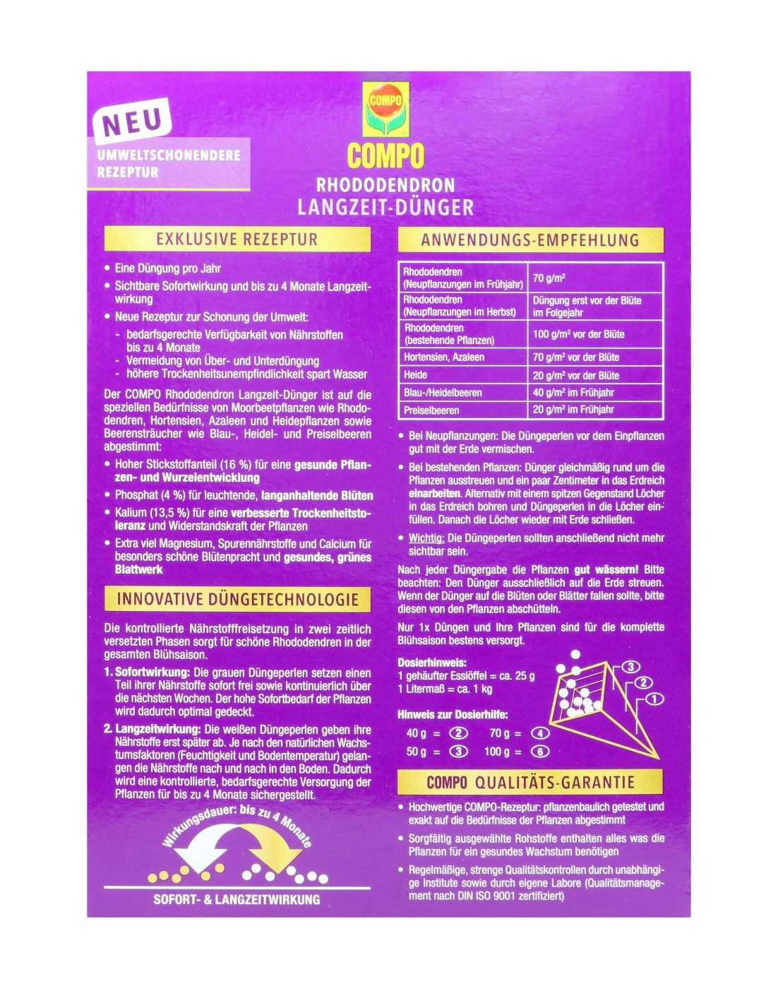 Compo Rhododendron Langzeit-Dünger - 0,85 Kg 4 Compo Rhododendron Langzeit-Dünger - 0,85 Kg – Bild 2