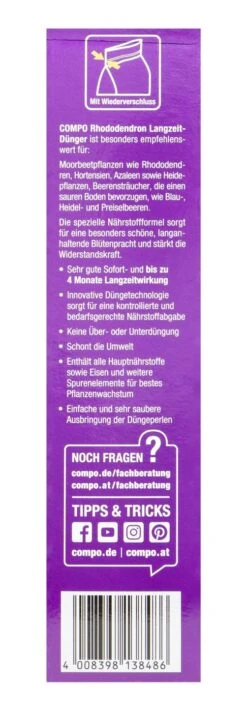 Compo Rhododendron Langzeit-Dünger - 0,85 Kg 8 Compo Rhododendron Langzeit-Dünger - 0,85 Kg -SubStral Compo20Rhododendronduenger 31716 L01