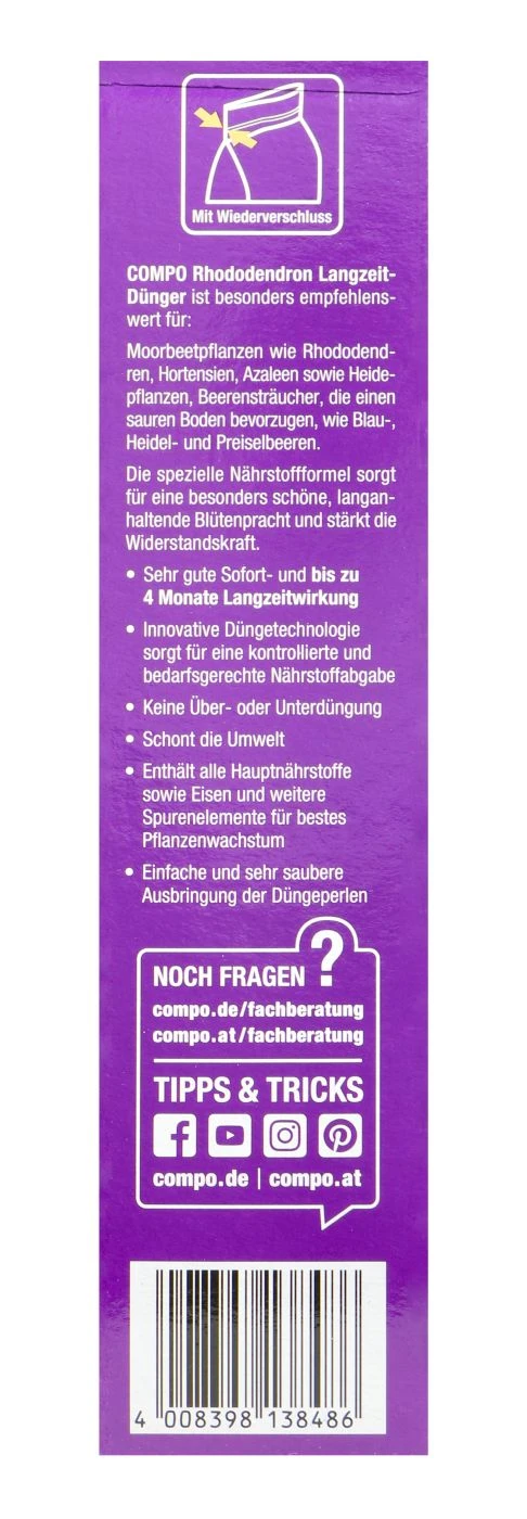 Compo Rhododendron Langzeit-Dünger - 0,85 Kg 5 Compo Rhododendron Langzeit-Dünger - 0,85 Kg – Bild 3