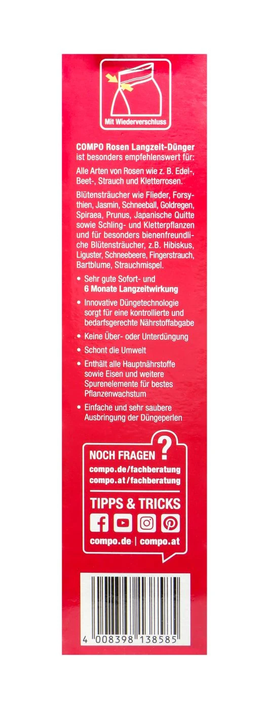 Compo Rosen Langzeit-Dünger - 0,85 Kg 4 Compo Rosen Langzeit-Dünger - 0,85 Kg – Bild 2