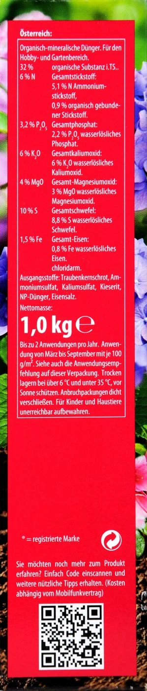 Compo Spezialdünger Rhodo- Und Hortensien Vital - 1 Kg 4 Compo Spezialdünger Rhodo- Und Hortensien Vital - 1 Kg – Bild 2