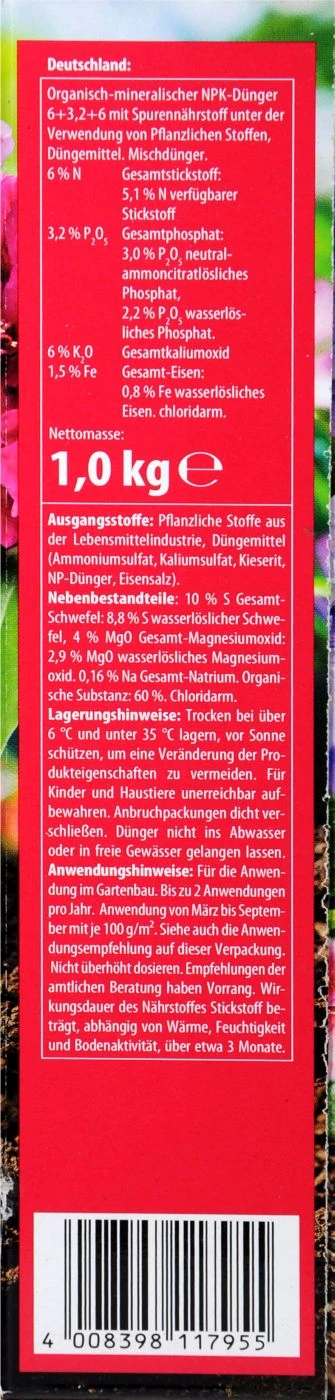 Compo Spezialdünger Rhodo- Und Hortensien Vital - 1 Kg 6 Compo Spezialdünger Rhodo- Und Hortensien Vital - 1 Kg – Bild 4