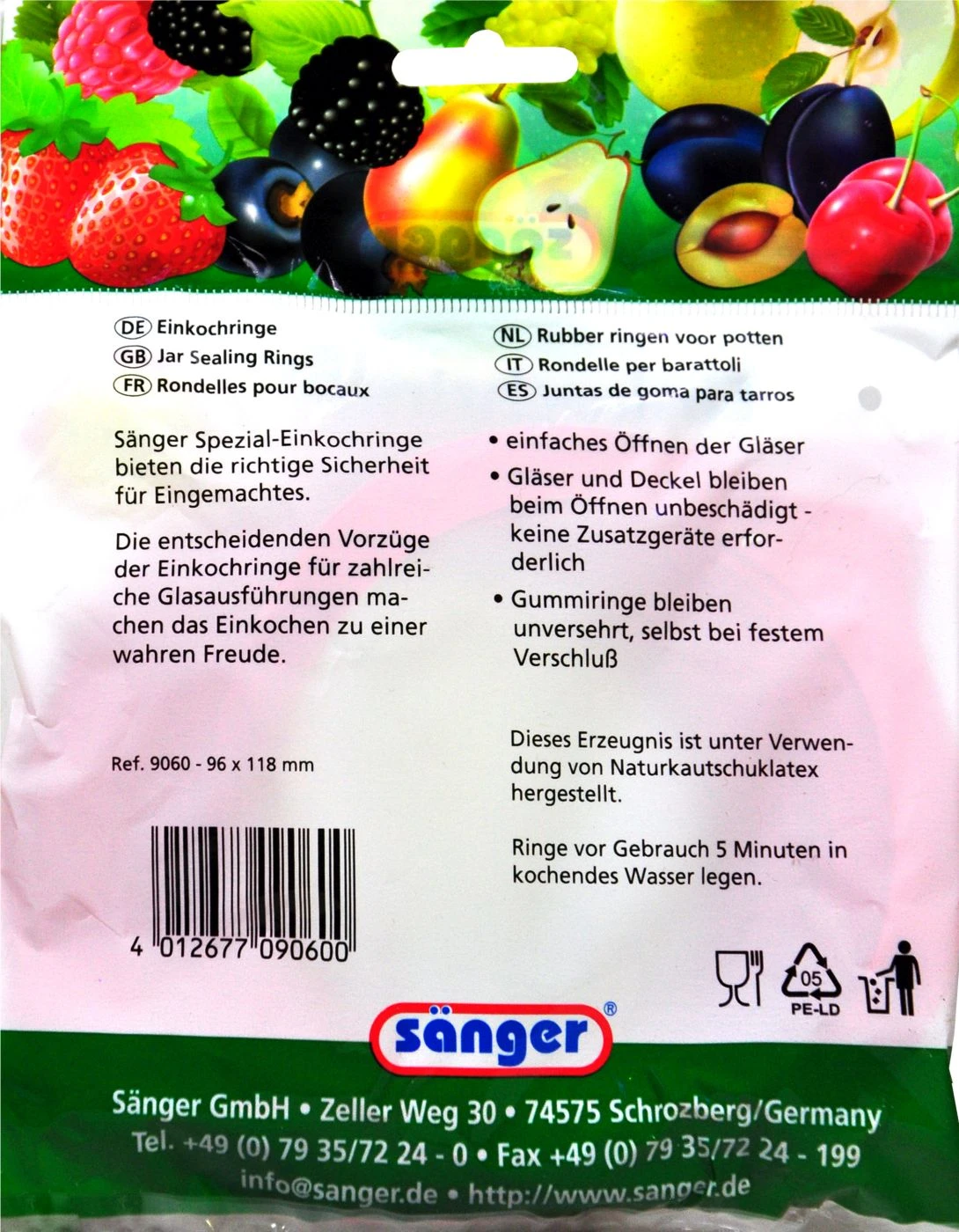 Sänger Einkochringe 96 X 118 Mm - 10 Stück 4 Sänger Einkochringe 96 X 118 Mm - 10 Stück – Bild 2