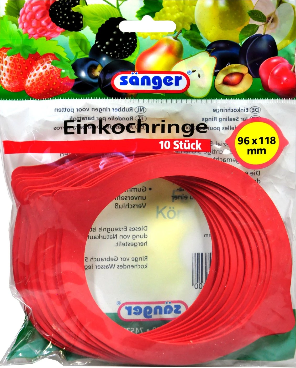 Sänger Einkochringe 96 X 118 Mm - 10 Stück 3 Sänger Einkochringe 96 X 118 Mm - 10 Stück
