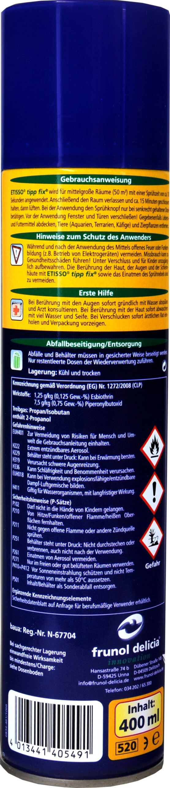 Etisso Tipp-Fix Fliegenspray - 0,4 L 4 Etisso Tipp-Fix Fliegenspray - 0,4 L – Bild 2