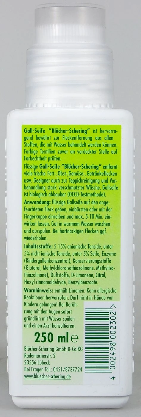 Flüssige Gallseife Blücher - 250 Ml 3 Flüssige Gallseife Blücher - 250 Ml