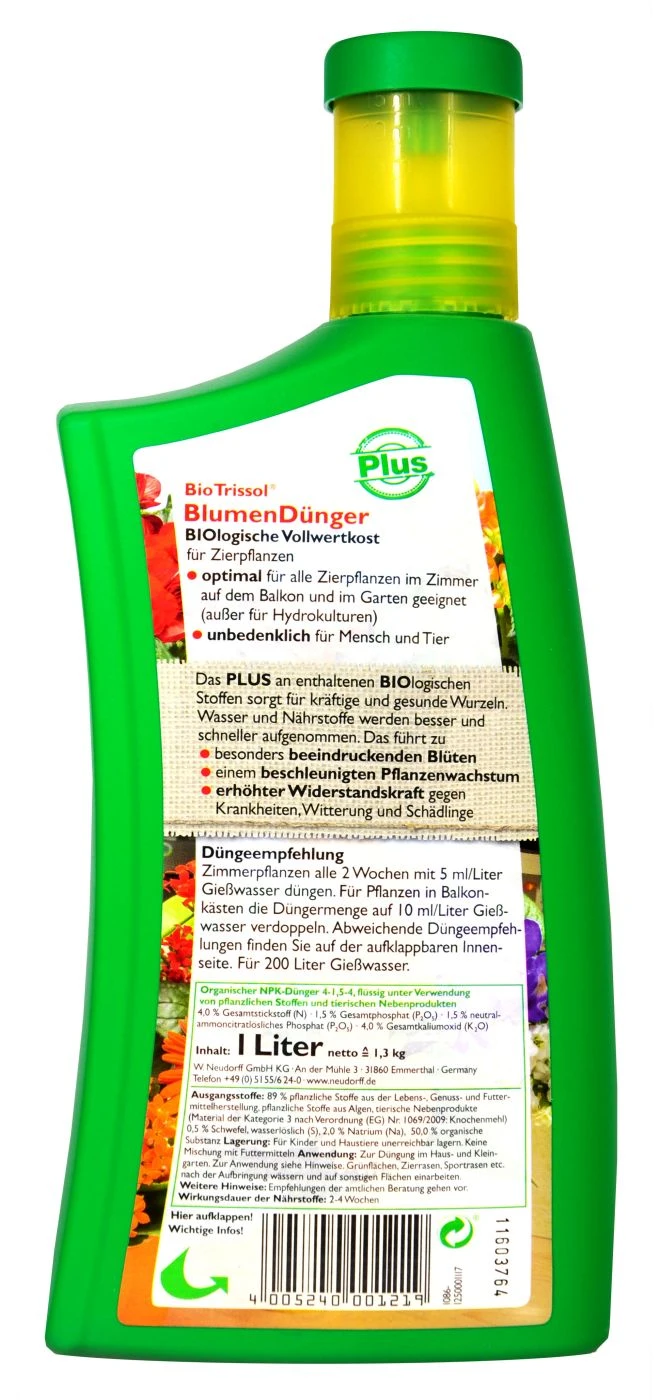 Neudorff Bio Trissol Blumendünger - 1 L 4 Neudorff Bio Trissol Blumendünger - 1 L – Bild 2