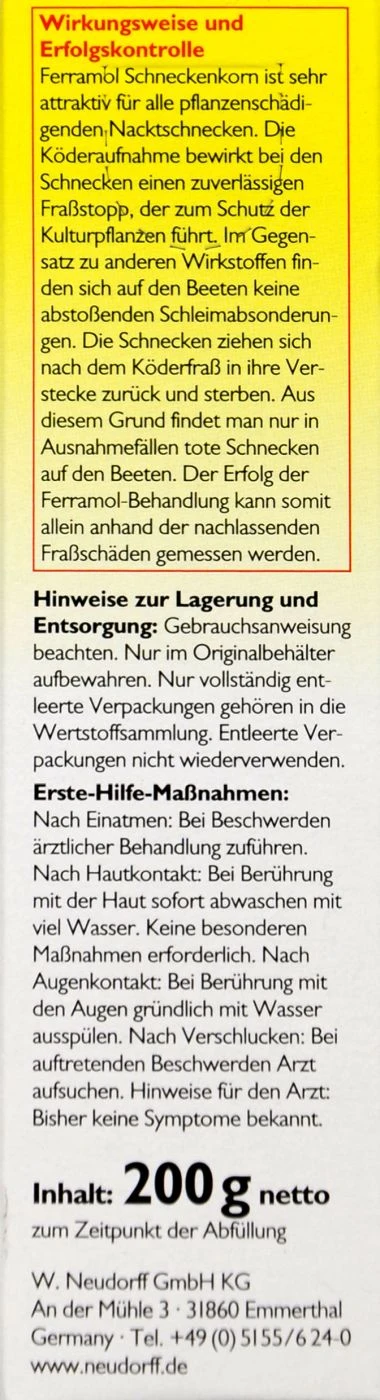 Neudorff Ferramol Schneckenkorn - 200 G 6 Neudorff Ferramol Schneckenkorn - 200 G – Bild 4