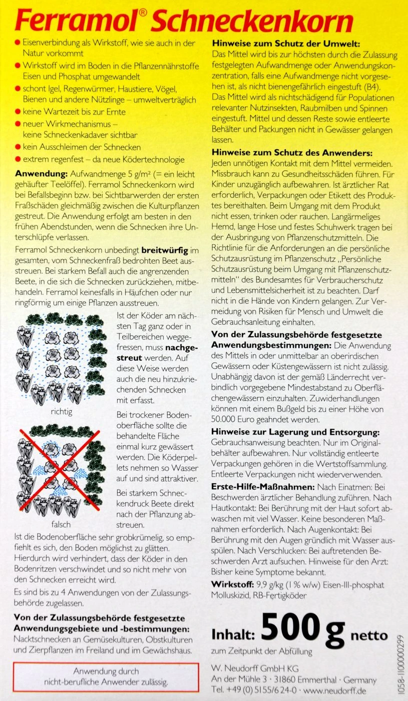 Neudorff Ferramol Schneckenkorn - 500 G 5 Neudorff Ferramol Schneckenkorn - 500 G – Bild 3