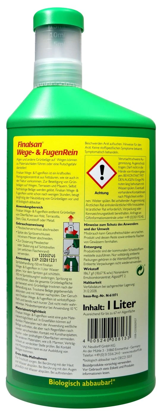 Neudorff Finalsan Wege Und FugenRein - Konzentrat - 1 L 4 Neudorff Finalsan Wege Und FugenRein - Konzentrat - 1 L – Bild 2