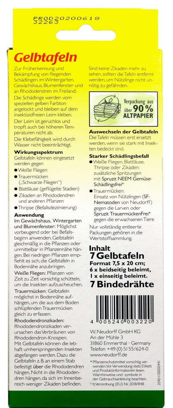 Neudorff Gelbtafeln - 7 Stück 4 Neudorff Gelbtafeln - 7 Stück – Bild 2