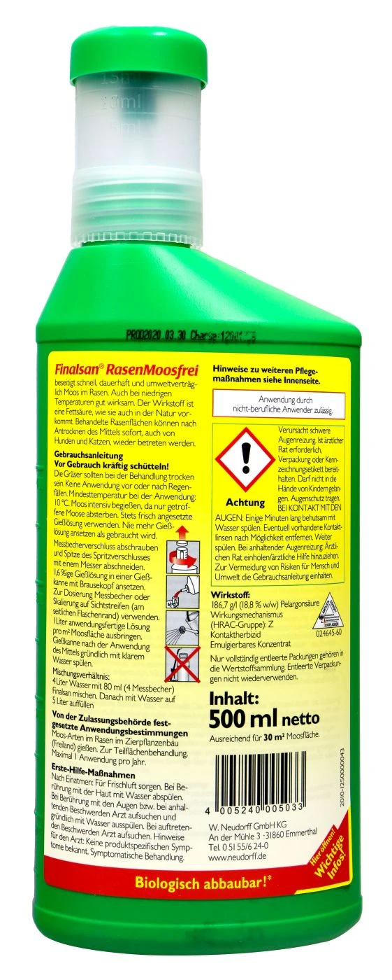 Neudorff Finalsan Rasen-Moosfrei - 500 Ml 4 Neudorff Finalsan Rasen-Moosfrei - 500 Ml – Bild 2