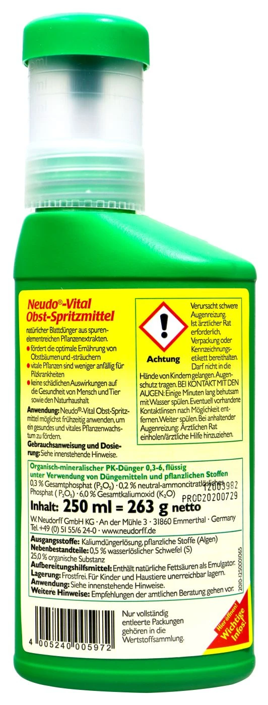 Neudorff Neudo Vital Obst-Spritzmittel - 250 Ml 4 Neudorff Neudo Vital Obst-Spritzmittel - 250 Ml – Bild 2