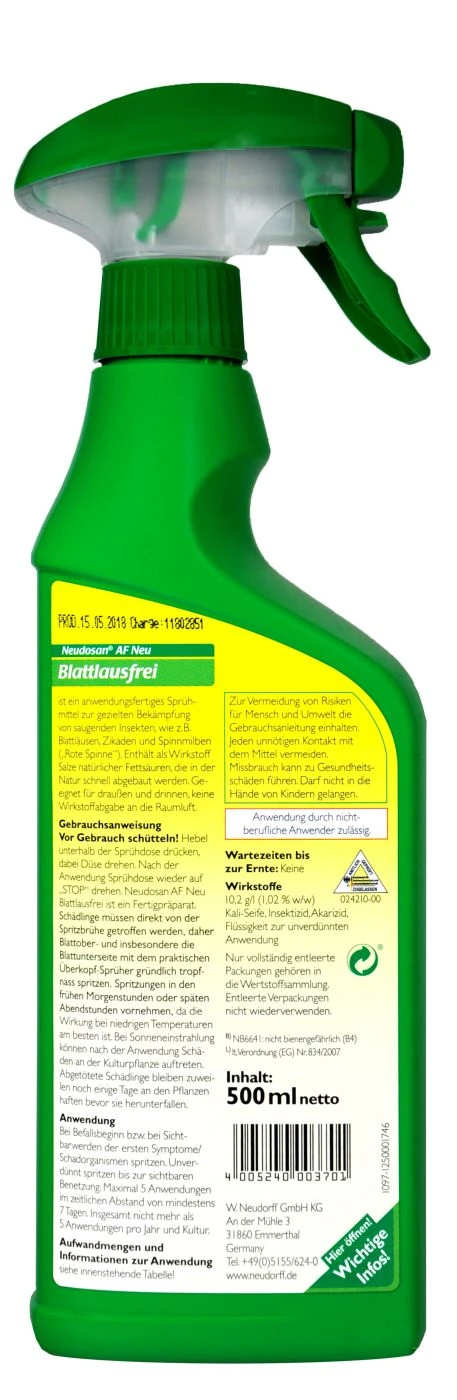 Neudorff Neudosan AF Neu Blattlausfrei - 500 Ml 4 Neudorff Neudosan AF Neu Blattlausfrei - 500 Ml – Bild 2