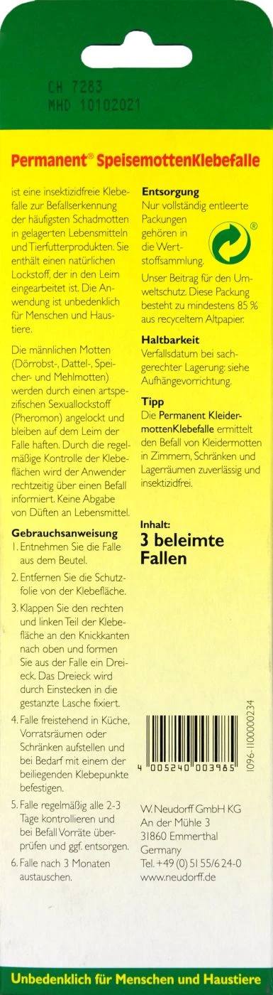Neudorff Permanent Speisemotten Klebefalle - 3 Stück 4 Neudorff Permanent Speisemotten Klebefalle - 3 Stück – Bild 2