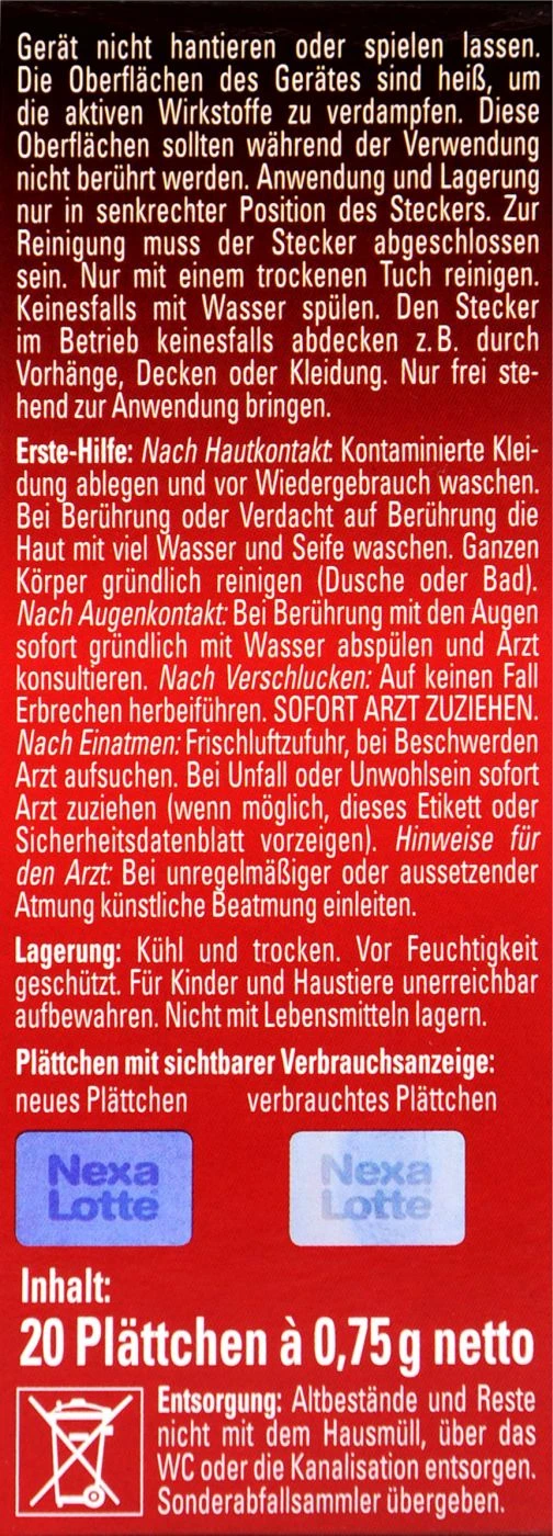 Nexa Lotte Mücken- Und Gelsenstecker Ultra Nachfüllpack - 20 Stück 6 Nexa Lotte Mücken- Und Gelsenstecker Ultra Nachfüllpack - 20 Stück – Bild 4