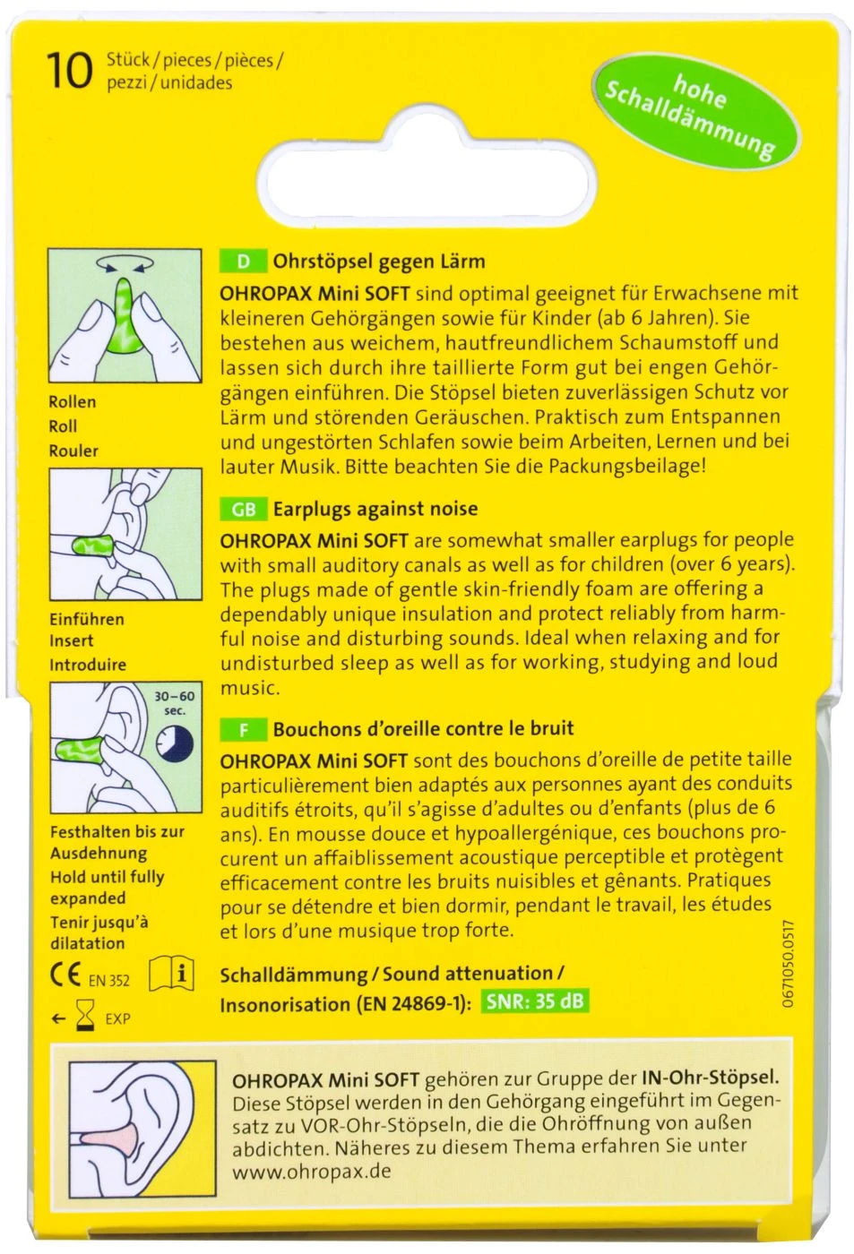 Ohropax Soft Mini - 10 Stück 4 Ohropax Soft Mini - 10 Stück – Bild 2