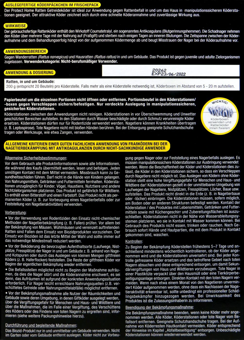 Protect Home Ratten Getreideköder - 0,4 Kg 4 Protect Home Ratten Getreideköder - 0,4 Kg – Bild 2