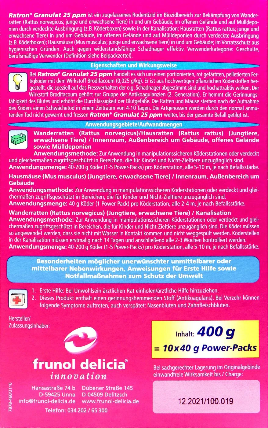 Delicia Ratron Granulat Power-Packs - 0,4 Kg 6 Delicia Ratron Granulat Power-Packs - 0,4 Kg – Bild 4