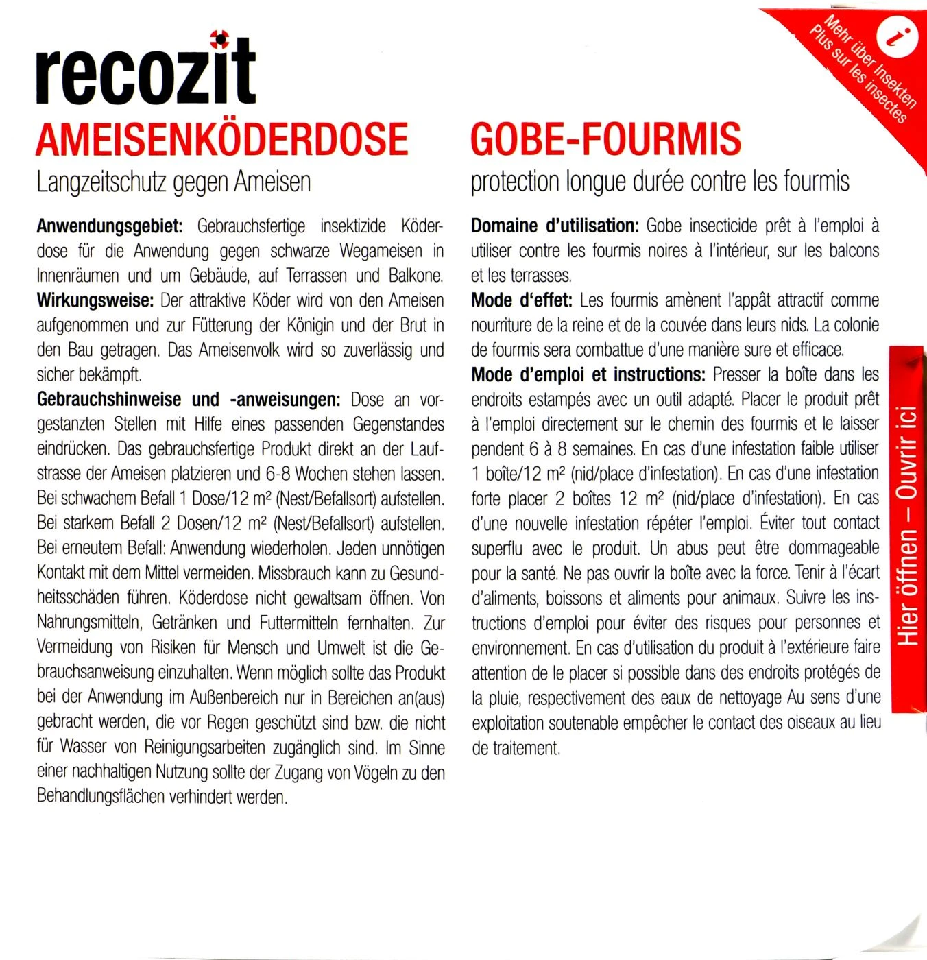 Recozit Ameisenköderdose - 2 Stück 4 Recozit Ameisenköderdose - 2 Stück – Bild 2