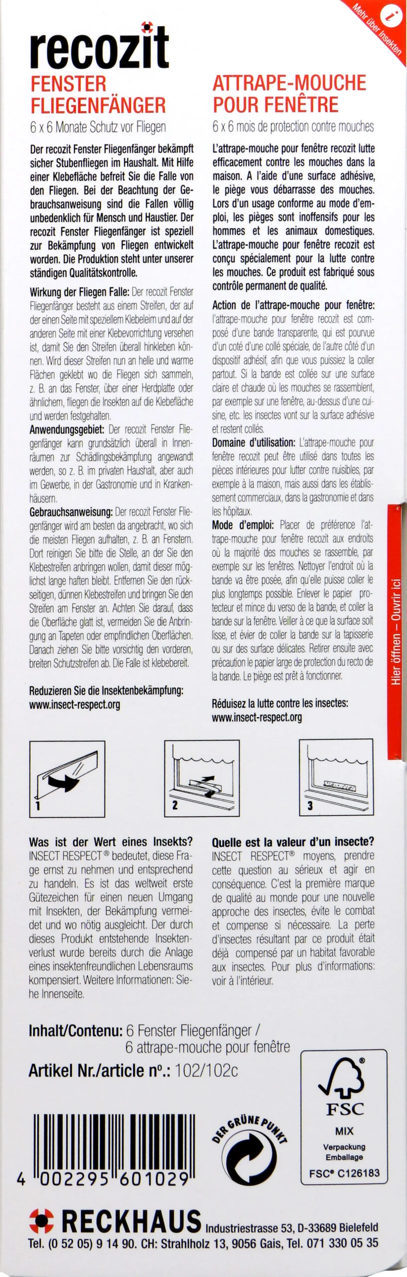 Recozit Fliegenfänger - 6 Stück 4 Recozit Fliegenfänger - 6 Stück – Bild 2