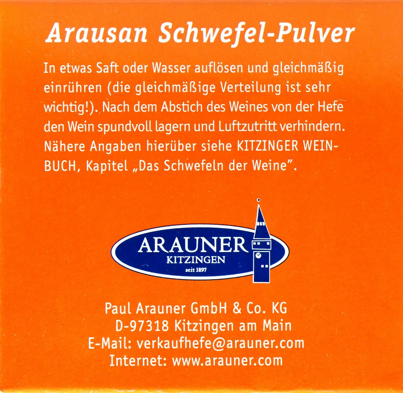 Kitzinger Arausan Schwefel-Pulver - 10 G 4 Kitzinger Arausan Schwefel-Pulver - 10 G – Bild 2