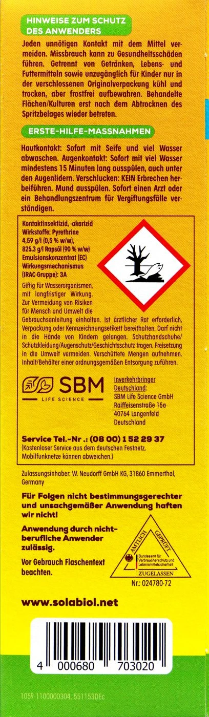 Solabiol Bio Spinnmilben- Und Schädlingsfrei - 250 Ml 4 Solabiol Bio Spinnmilben- Und Schädlingsfrei - 250 Ml – Bild 2