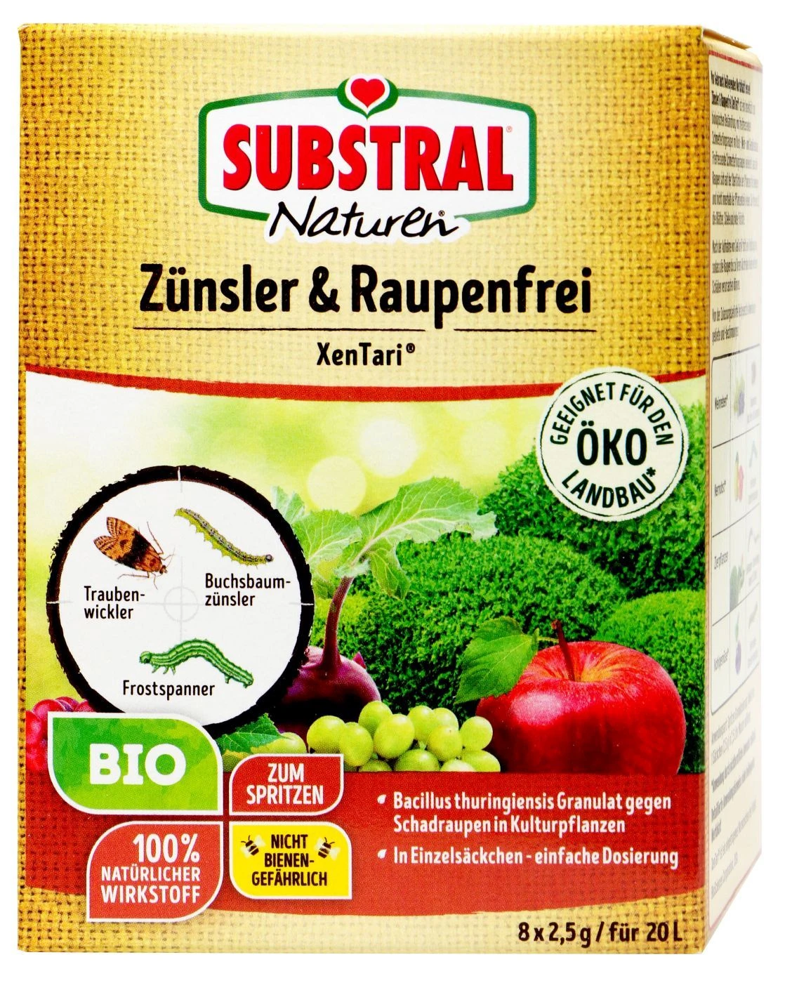 Naturen Bio Zünsler & Raupenfrei XenTari - 20 G 3 Naturen Bio Zünsler & Raupenfrei XenTari - 20 G